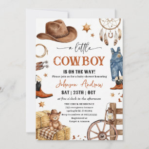 Invitación Fiesta de Bebé Un Vaquero Pequeño Personalizada