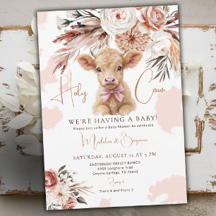 Invitación Fiesta de Bebé Vaquero Country Rosa de Arco Cowboy