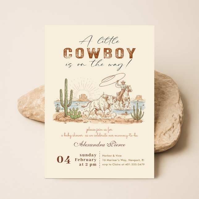 Invitación Fiesta de Bebé Vaquero Pequeño con Cuadros Rústico (Subido por el creador)