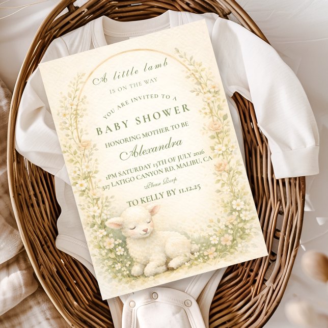 Invitación Fiesta de Bebé Vintage Lamb Meadow Arch (Subido por el creador)