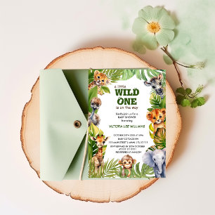 Invitación Fiesta de bebé Wild One Safari Tropical de Animale