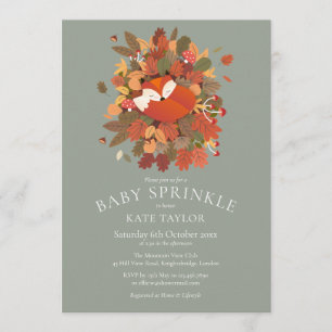 Invitación Fiesta de Bebé Zorro de Bosque Adorable