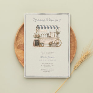 Invitación Fiesta de bebés de mamás divertidas y martinis