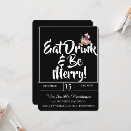 Invitación ¡Fiesta De Bebidas Cuestas Festividades, Come Y Sé