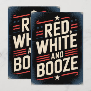 Invitación Fiesta de Bebidas del 4 de Julio Rojo Blanco y B