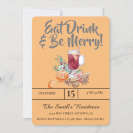 Invitación ¡Fiesta de bebidas festivas come y sé moro!