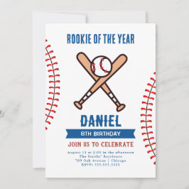 Invitación Fiesta de beisbol de cumpleaños "Rookie of the Yea