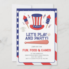 Invitación Fiesta de béisbol del 4 de julio