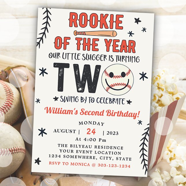 Invitación Fiesta De Béisbol Rookie Of The Year (Subido por el creador)