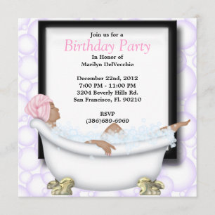 Invitación Fiesta de belleza y masaje en el baño de belleza y