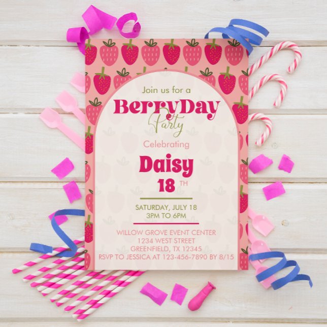 Invitación Fiesta de BerryDay - cumpleaños (Subido por el creador)