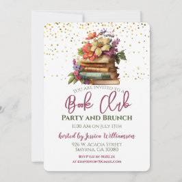 Invitación Fiesta de biblioteca del club de libros