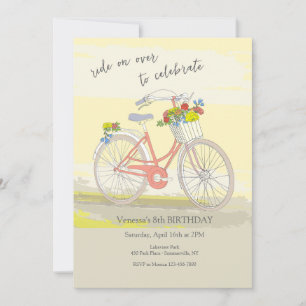 Invitación Fiesta de Bicicleta para Niñas