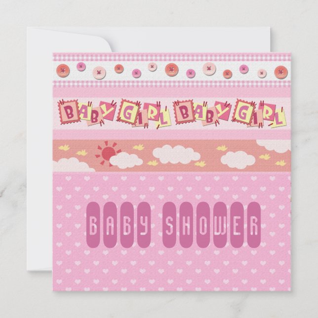 Invitación fiesta de bienvenida al bebé (Anverso)