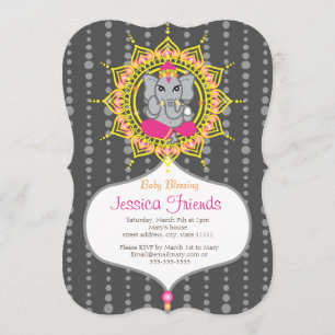 Invitación Fiesta de bienvenida al bebé 5" del chica de