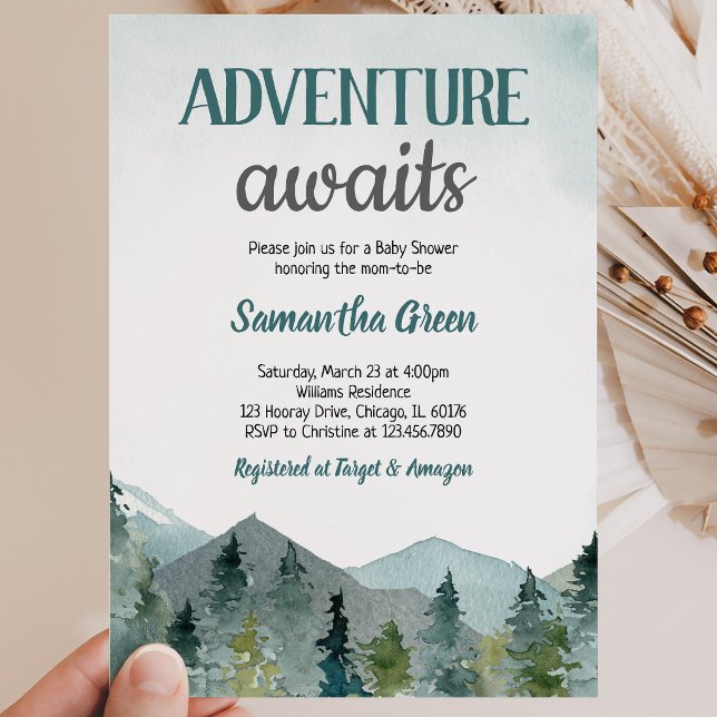 Invitación Fiesta de Bienvenida al Bebé Aventura (Subido por el creador)