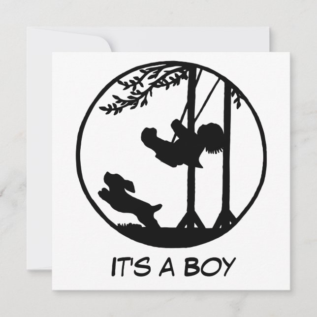 Invitación Fiesta de bienvenida al bebé blanco y negro del (Anverso)