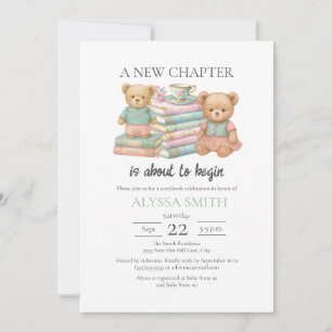 Invitación Fiesta de Bienvenida al Bebé con Cuentos y Ositos 