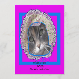 Invitación Fiesta de bienvenida al bebé del capo del gatito
