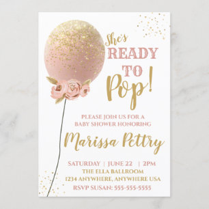 Invitación Fiesta de bienvenida al bebé del globo lista para