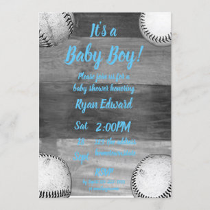 Invitación Fiesta de bienvenida al bebé del tema del béisbol