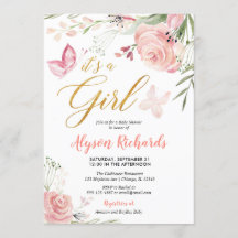 Fiesta de bienvenida al bebé floral del chica de