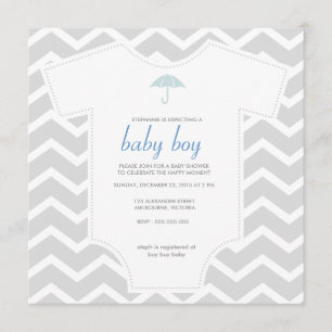 Invitación Fiesta de bienvenida al bebé gris de encargo de la