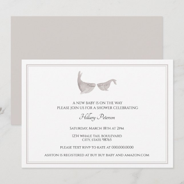 Invitación Fiesta de bienvenida al bebé neutral de la (Anverso / Reverso)