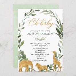 Invitación Fiesta de bienvenida al bebé neutral del verdor