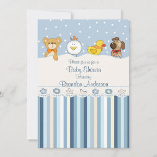 Invitación Fiesta de bienvenida al bebé para el muchacho