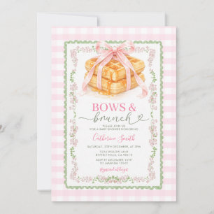 Invitación Fiesta de Bienvenida de Bebe de Waffles de Cuadros