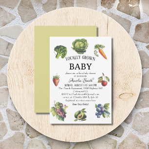 Invitación Fiesta de Bienvenida de Bebé Granja Fresca de Jard