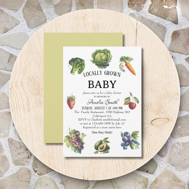 Invitación Fiesta de Bienvenida de Bebé Granja Fresca de Jard (Subido por el creador)