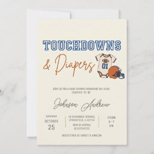 Invitación Fiesta de Bienvenida de Bebe Niño Futbol Americano