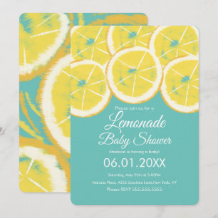 Invitación Fiesta de Bienvenida de Bebe Rosa Limonada de Limó