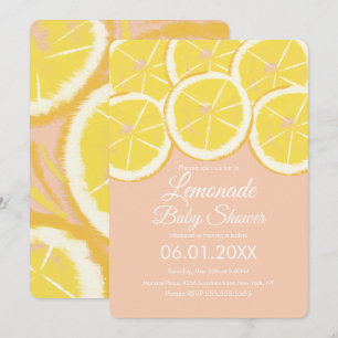 Invitación Fiesta de Bienvenida de Bebe Rosa Limonada de Limó
