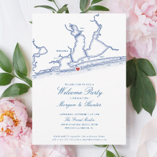 Invitación Fiesta de bienvenida de boda elegante en Pensacola