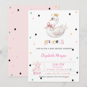 Invitación Fiesta de Bienvenida de la Princesa Bebé Cisne, Es