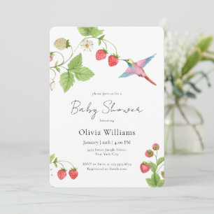 Invitación Fiesta de Bienvenida de Strawberry Elegantes Colib