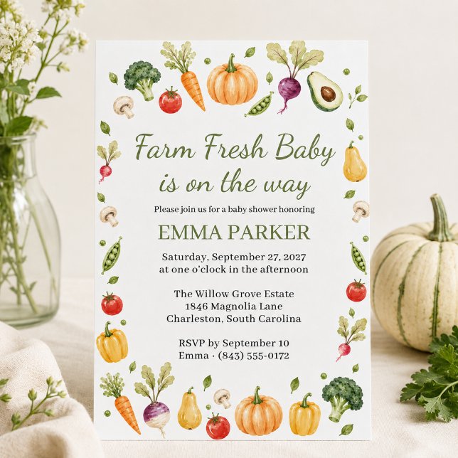 Invitación Fiesta de Bienvenida para Bebé con Jardín de Verdu (Subido por el creador)