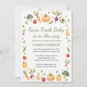 Invitación Fiesta de Bienvenida para Bebé con Jardín de Verdu