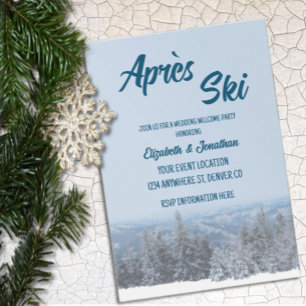 Invitación Fiesta de bienvenida pre-Boda de Snowy Mountain Fo