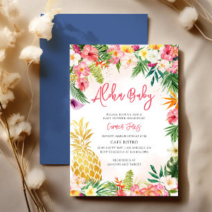 Invitación Fiesta de bienvenida tropical hawaiano con hibisco