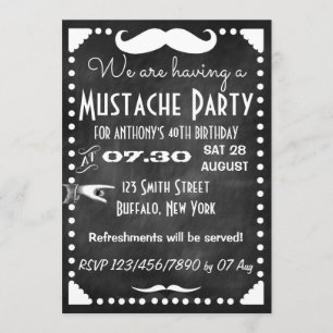 Invitación Fiesta de Bigote de Pizarra