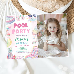 Invitación Fiesta de billar - Chica de verano foto de fiesta