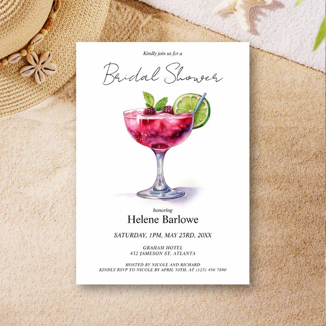 Invitación Fiesta de billar Cocktail Bridal Shower (Pool Party Summer Cocktail Bridal Shower Invitation)