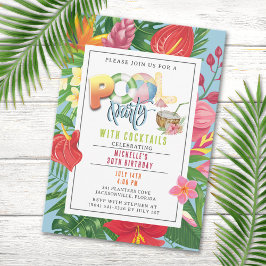 Invitación Fiesta de billar con cócteles Fiesta de cumpleaños