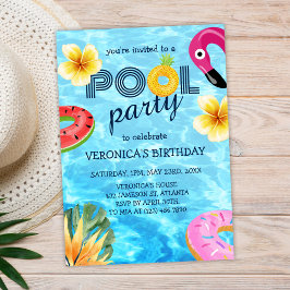 Invitación Fiesta de billar Cumpleaños moderno de moda en ver