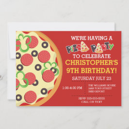 Invitación Fiesta de Birthday Pizza