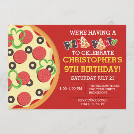 Invitación Fiesta de Birthday Pizza